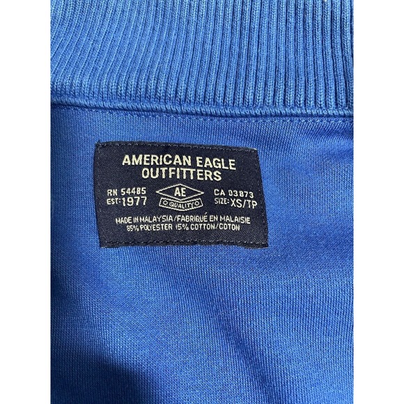 90s Y2K American Eagle Blue Retro Track Zip-Up Jacket Size XS Los Angeles 1977 - Picture 11 of 12